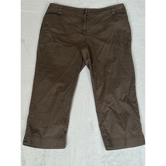 Chicos Women's Crops Pants Brown Size 2.5 (14) Regular Capris Ladies Casual - Picture 1 of 8